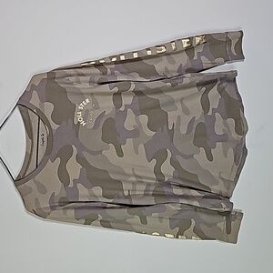 Hollister medium tan and green camo long sleeve shirt
